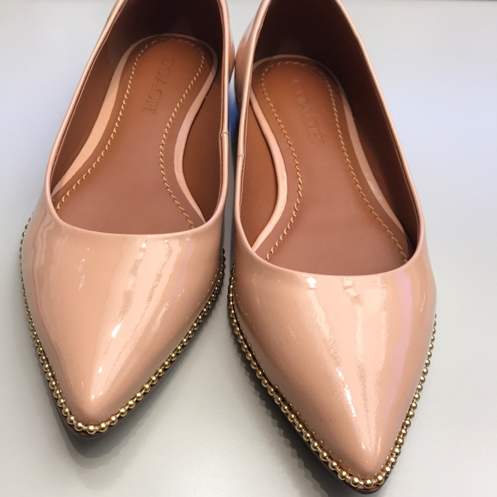 Coach patent leather pointy flats